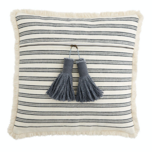 Striped Tassel Fringe Pillow Large