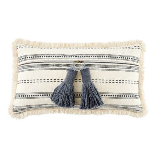 Striped Tassle Fringe Pillow Small