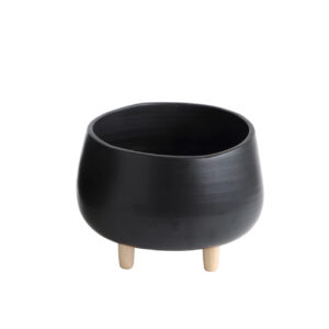 Terra Cotta Planter with Wood Feet