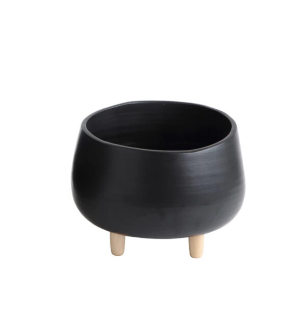 Terra Cotta Planter with Wood Feet