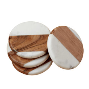 White Marble Round Coasters (set of 4)