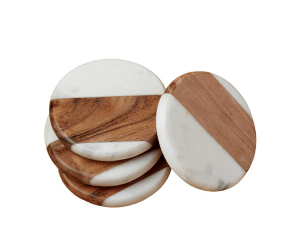White Marble Round Coasters (set of 4)