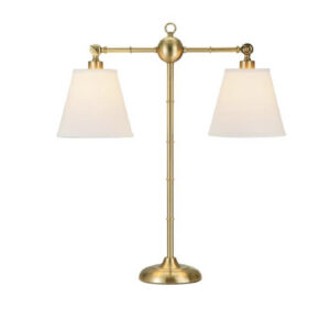 Metal 31” Library Twin Shade Table Lamp