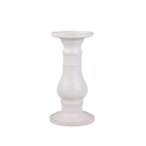18” Ceramic Candle Holder (white speckled)