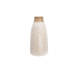 18” Chevron Ivory Vase