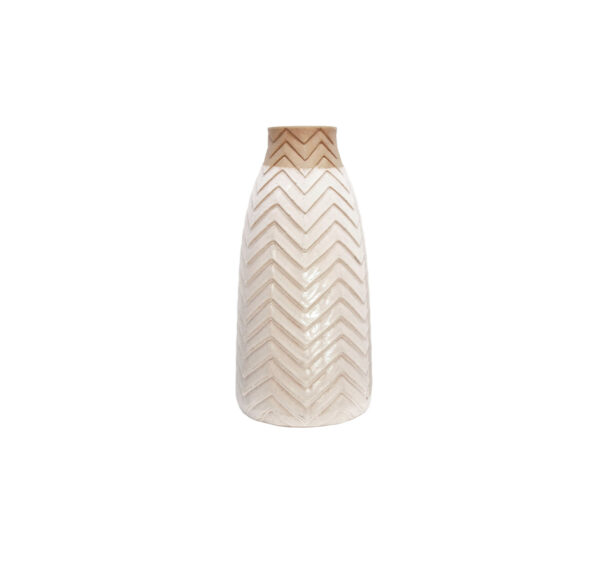 18” Chevron Ivory Vase
