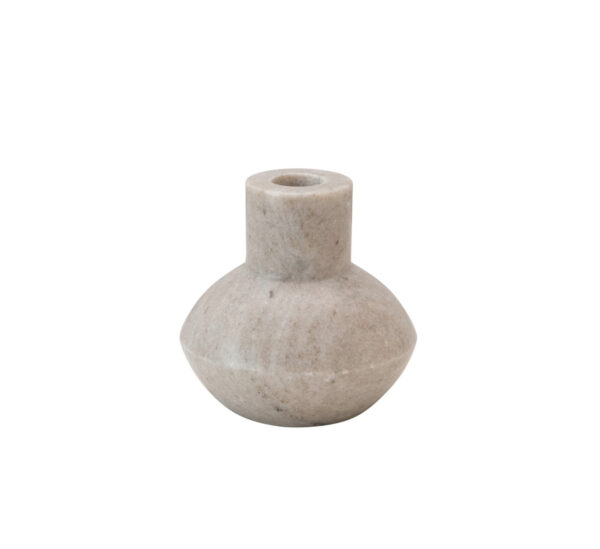 Marble Taper Holder Beige