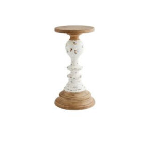 Two-Tone Wooden Rustic Candlestick