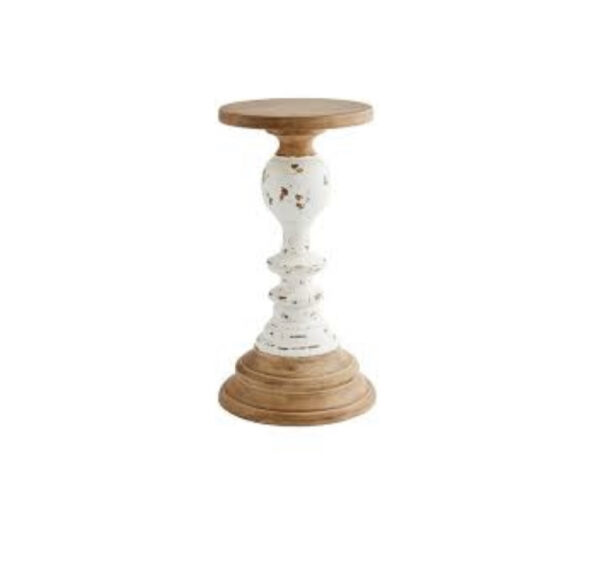 Two-Tone Wooden Rustic Candlestick