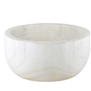 Paulownia Wood Serving Bowl White