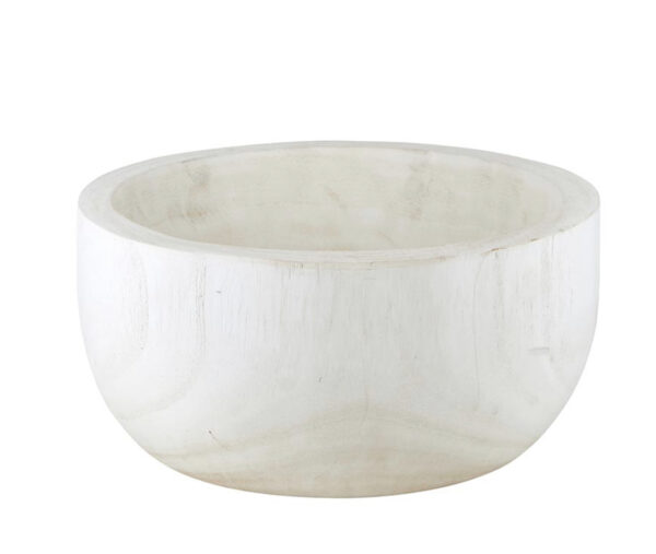 Paulownia Wood Serving Bowl White