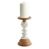Two-Tone Wooden Rustic Candlestick - Image 2