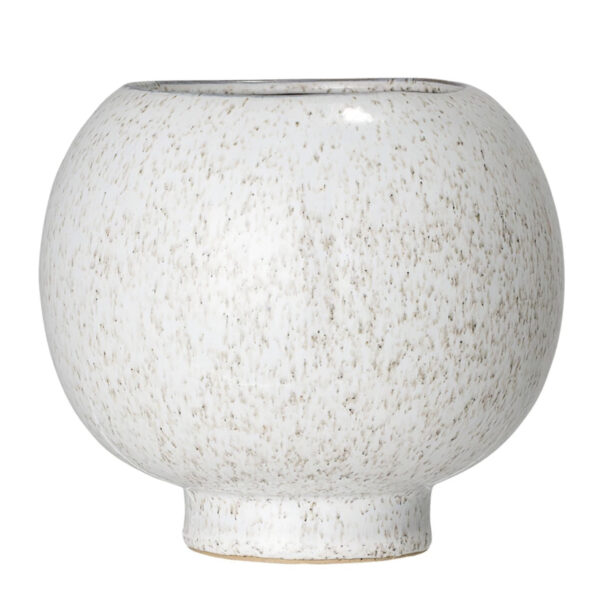 Stoneware Planter Reactive Glaze White