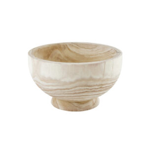 Paulownia Wood Bowl with Base Natural