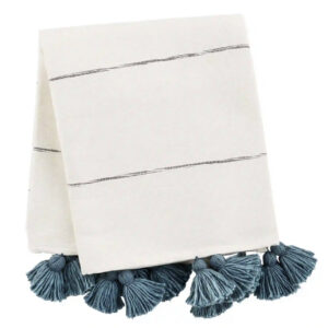 Coloured Tassel Stripe Throw