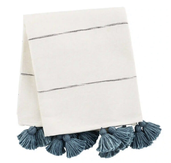 Coloured Tassel Stripe Throw