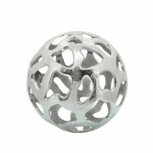 Metal 10” Cut Out Orb Silver