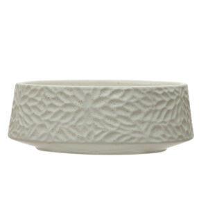 Stoneware Planter/Bowl with Floral Design