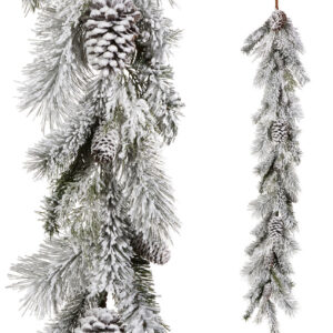 Snowy Pinecone Garland 5’
