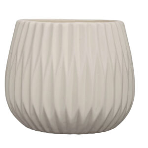 Stoneware Fluted Planter White