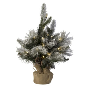 LED Lit Snowy Pine Tree Green