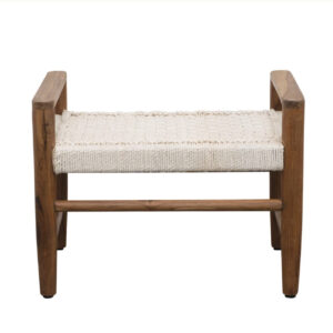 Hand-Woven Cotton Rope Bench