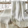 Mohair Striped Throw White - Image 2
