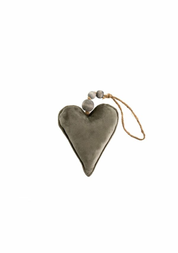 Velvet Grey Heart Ornament