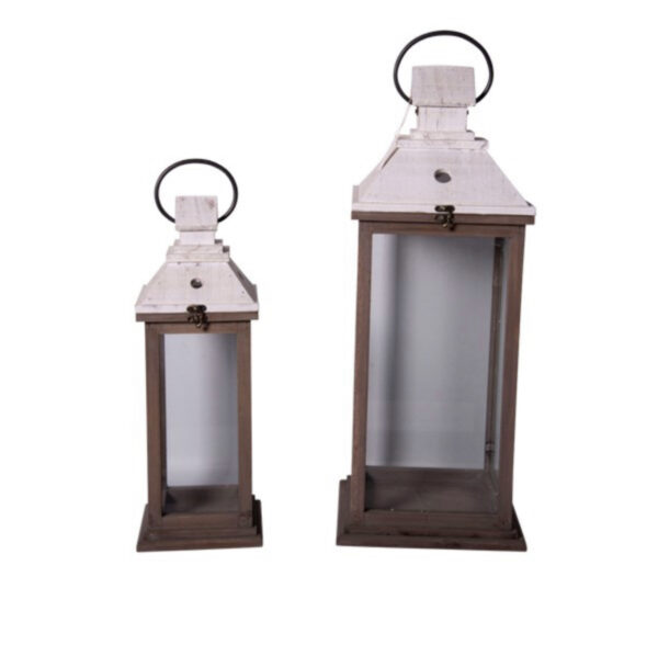 Wood Lanterns (set of 2)