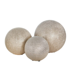 Ceramic Orbs in Champagne (Set of 3)