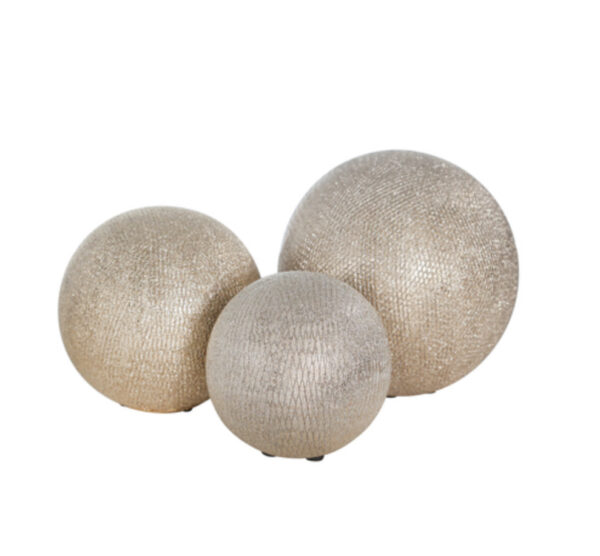Ceramic Orbs in Champagne (Set of 3)