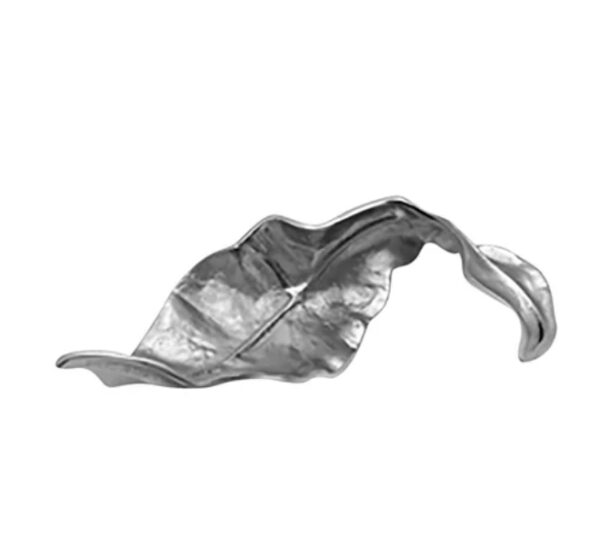 Metal 20” Curled Leaf in Silver