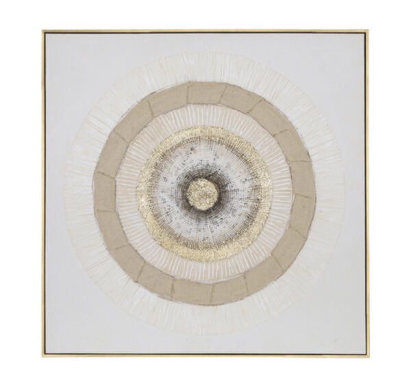 Hand Painted Circles on Canvas Framed