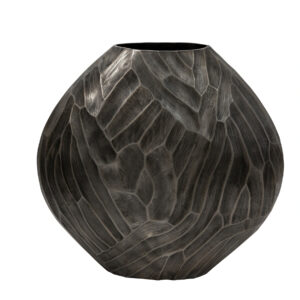 Aluminum Hammered Vase in Silver