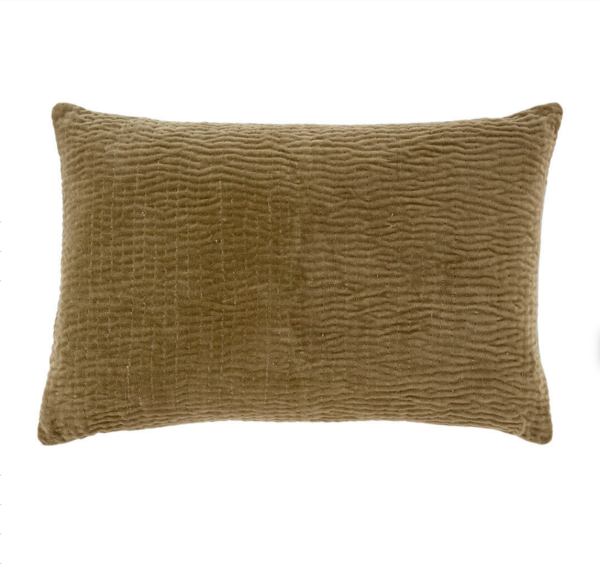 Velvet Kantha-Stitch Pillow