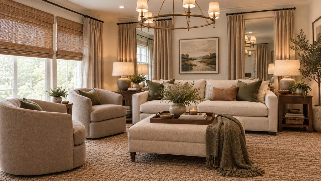 Living room in a Organic Modern Style