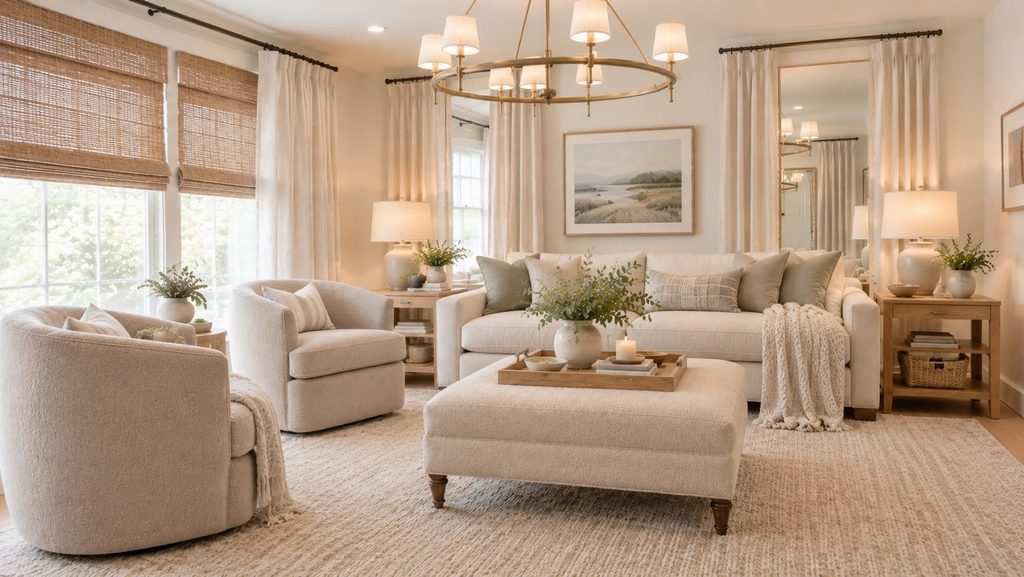 Living room in a Scandinavian Calm Style