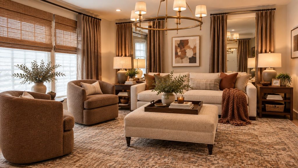Living room in a Warm Contemporary Style
